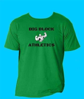 Big Block Athletics green t-shirts